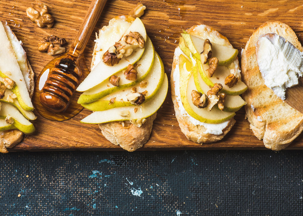 Bartlett Pear and Gorgonzola Bruschetta