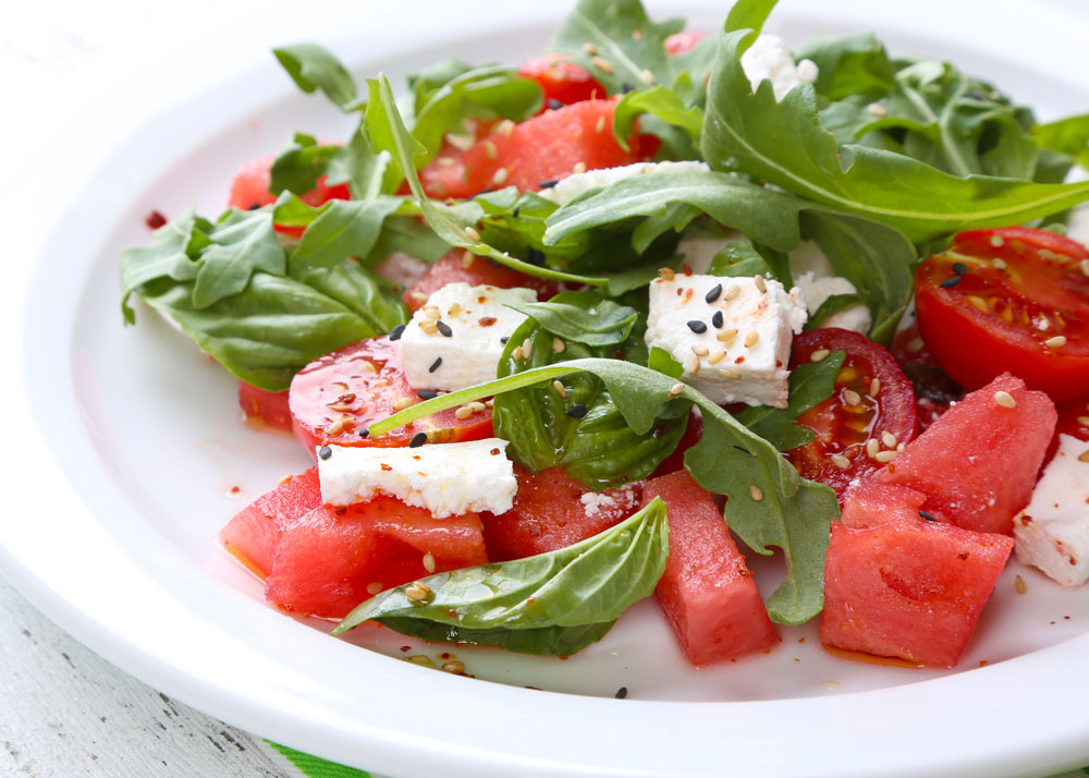 Watermelon, Feta and Arugula Salad