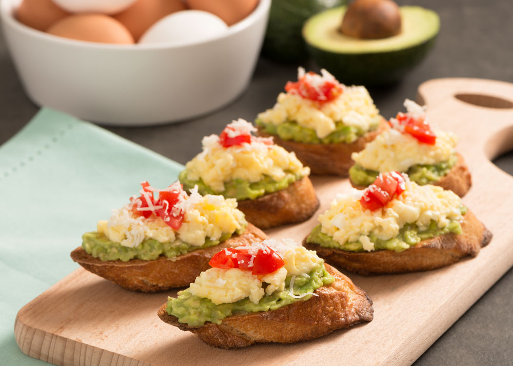 Egg and Avocado Crostini